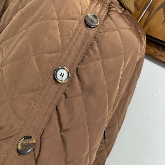 Vintage Talbots Brown Quilted Bomber Jacket Coat Size Large - Picture 4 of 10